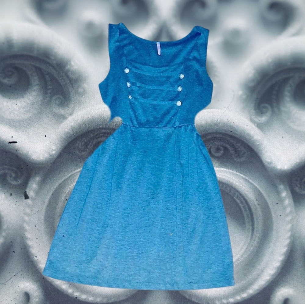 Rue21 Teal Sleeveless Fit-and-Flare Mini Dress